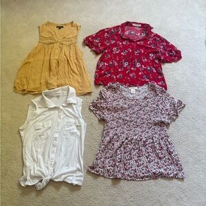 4 Juniors summer tops. American Eagle , Aeropostale. Size Large. EUC